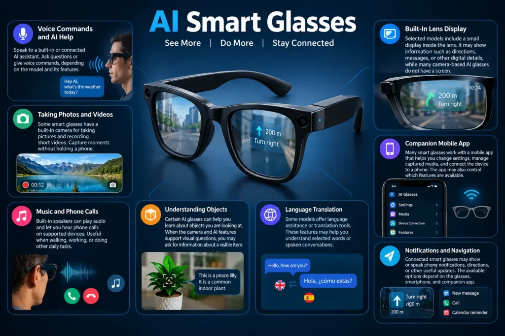 AI smart glasses technology banner featuring voice assistance